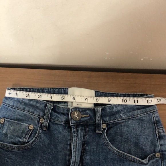 One Teaspoon Super High Waist Freebirds II Distressed Blue Jeans Size 27 - Picture 14 of 16